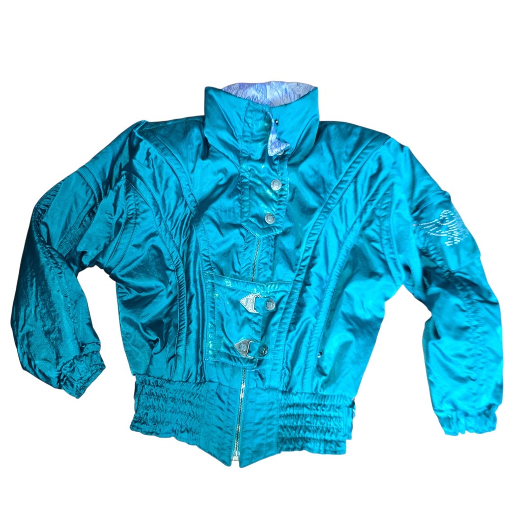 Vintage Kaelin‎ Skiing Finesse Teal Retro 80s 90s Insulated Ski Jacket Women S/M